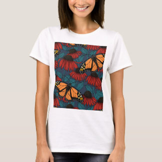Monarch butterfly on red coneflowers T-Shirt