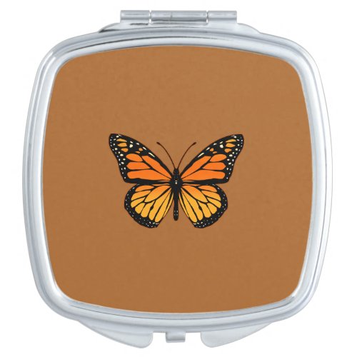 Monarch Butterfly on Sienna Compact Mirror