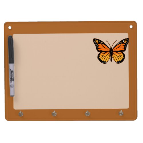 Monarch Butterfly on Sienna Dry Erase Board With Keychain Holder