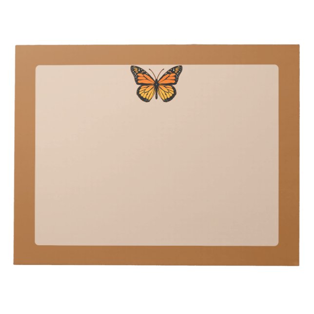 Monarch Butterfly on Sienna Notepad (Front)