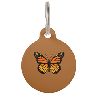 Monarch Butterfly on Sienna Pet Tag