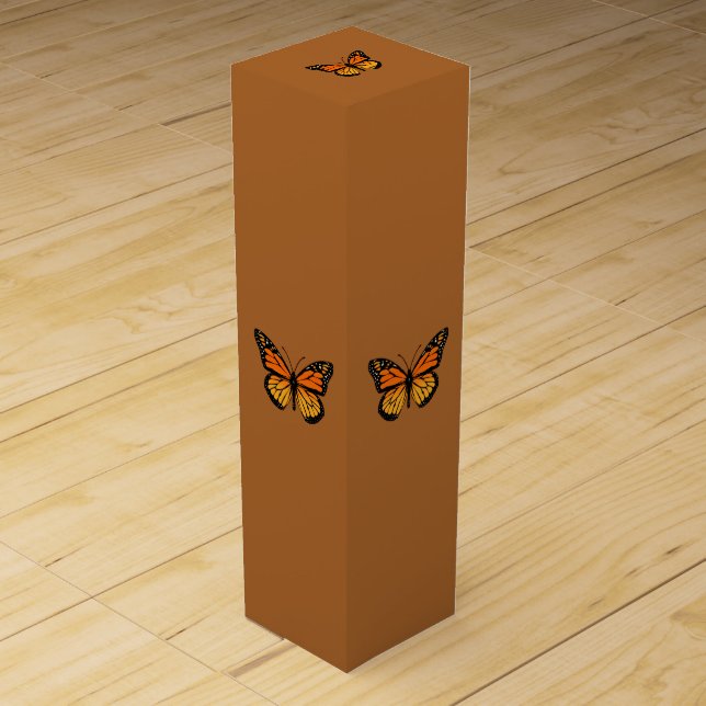 Monarch Butterfly on Sienna Wine Box (Front)