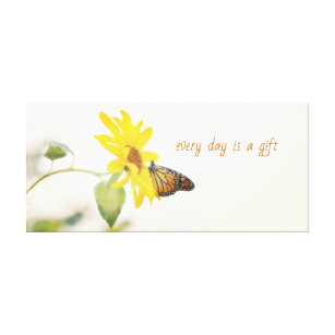 Monarch Butterfly on Sunflower Positive Nature Canvas Print