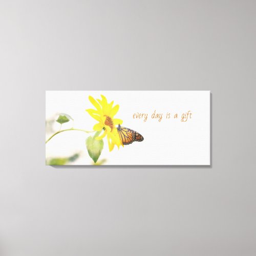 Monarch Butterfly on Sunflower Positive Nature Canvas Print