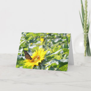 Monarch Butterfly on Sunflower Sympathy Card