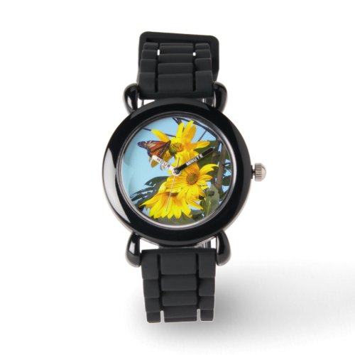 Monarch Butterfly on Sunflowers Watches