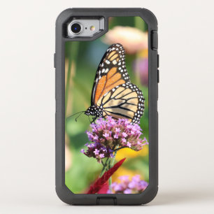 Monarch Butterfly on Verbena & Dahlia OtterBox Defender iPhone SE/8/7 Case