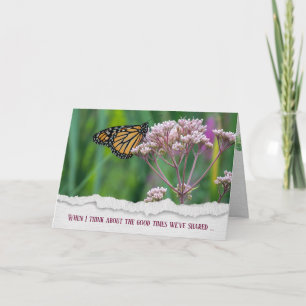 Monarch Butterfly On Wildflower Card