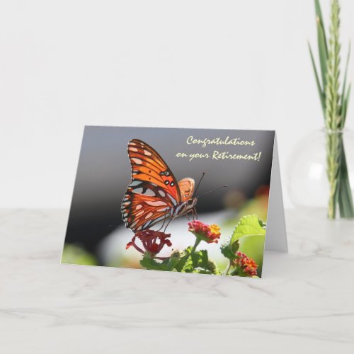 Monarch Butterfly on Wildflowers Retirement Card