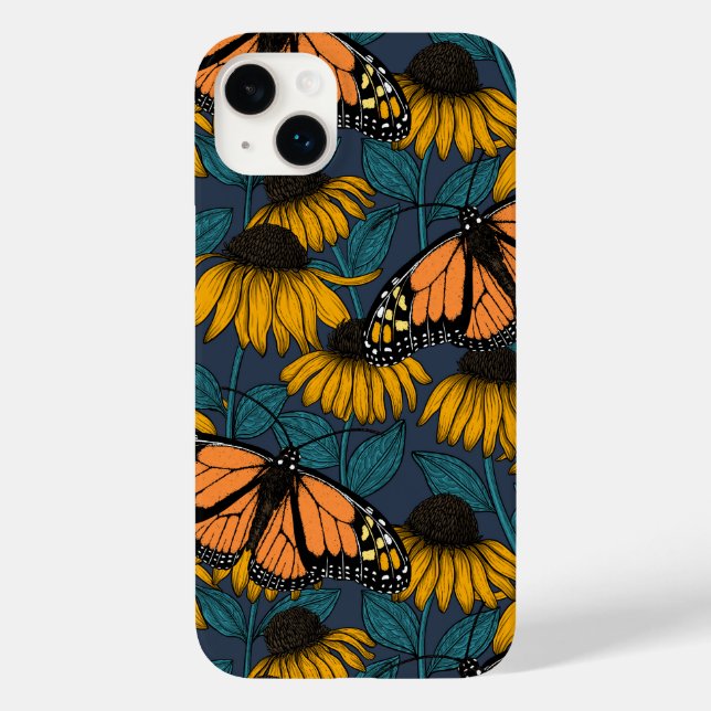 Monarch butterfly on yellow coneflowers Case-Mate iPhone case (Back)