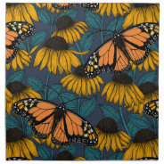 Monarch Butterfly On Yellow Coneflowers Cloth Napkin at Zazzle
