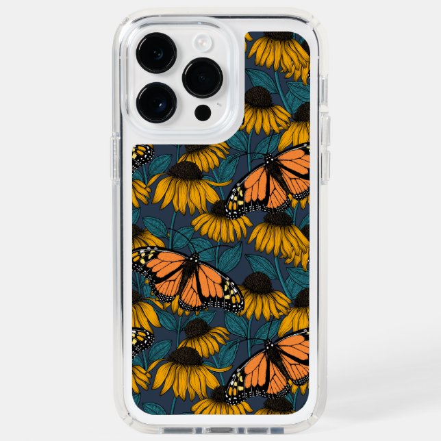 Monarch butterfly on yellow coneflowers speck iPhone case (Front)