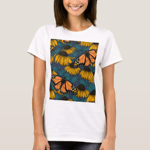 Monarch butterfly on yellow coneflowers  T-Shirt