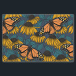 Monarch butterfly on yellow coneflowers tissue paper<br><div class="desc">Hand-drawn seamless pattern with coneflowers and monarch butterflies.</div>