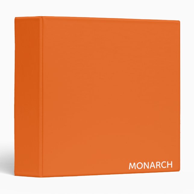 Monarch butterfly orange color name 3 ring binder (Front/Spine)