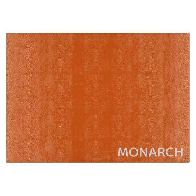 Monarch butterfly orange color name cutting board (Front)