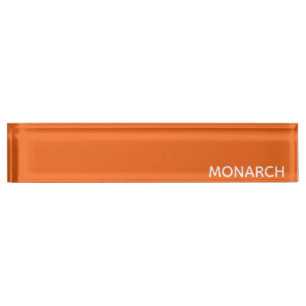 Monarch butterfly orange color name desk name plate