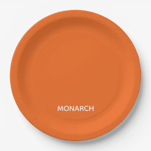 Monarch butterfly orange color name paper plates