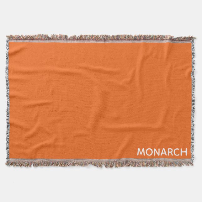 Monarch butterfly orange color name throw blanket (Front)
