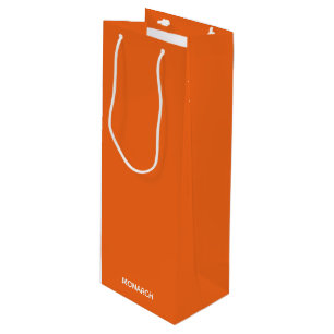 Monarch butterfly orange color name wine gift bag
