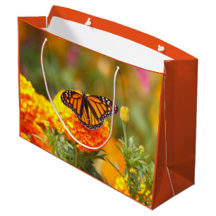 Monarch Butterfly Orange Marigold Photo Large Gift Bag