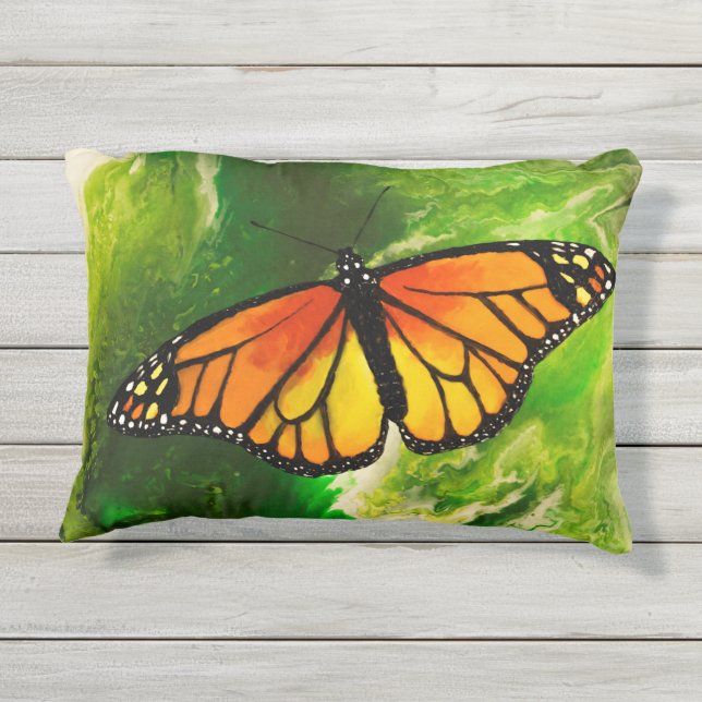 Monarch Butterfly Outdoor Pillow (Back)