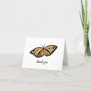 Monarch Butterfly Painting Art Letterpress Thank You Card