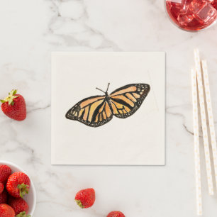 Monarch Butterfly Painting Napkins