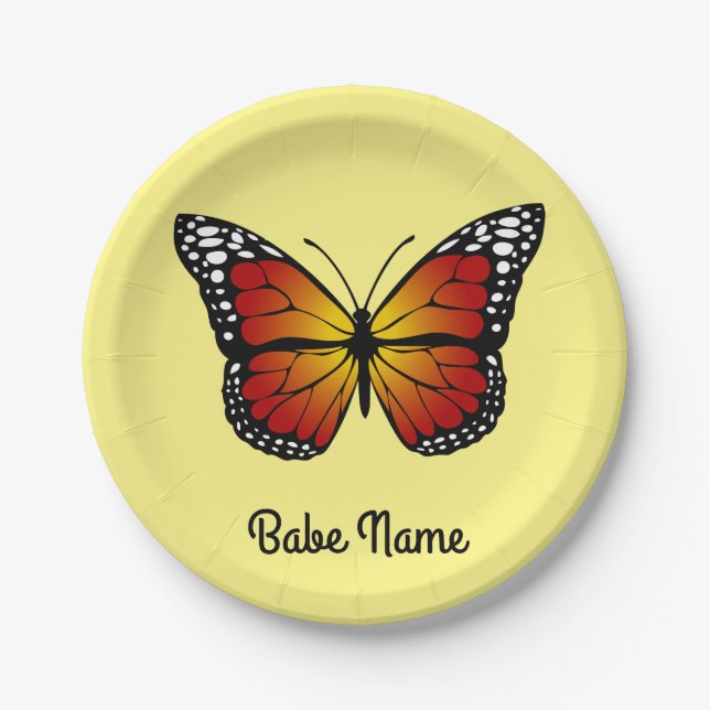 Monarch Butterfly Paper Plates (Front)