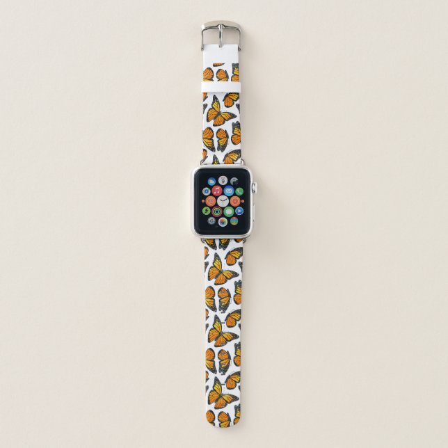 Monarch Butterfly Pattern Apple Watch Band (Front)