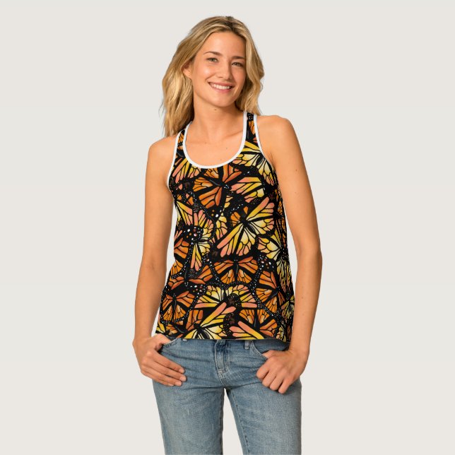 MONARCH BUTTERFLY PATTERN by Slipperywindow Tank Top (Front Full)
