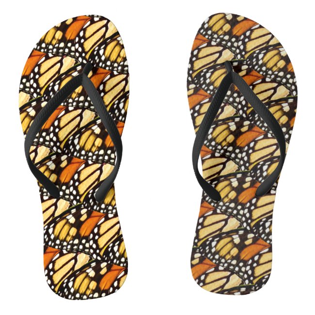 Monarch Butterfly Pattern Flip Flops