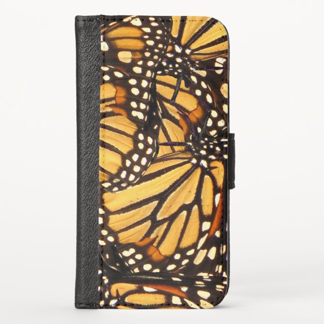 Monarch Butterfly Pattern iPhone X Wallet Case