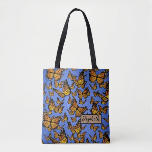 Monarch Butterfly Pattern Personal Tote Bag