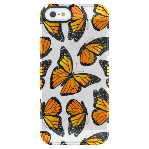 Monarch Butterfly Pattern Clear iPhone SE/5/5s Case