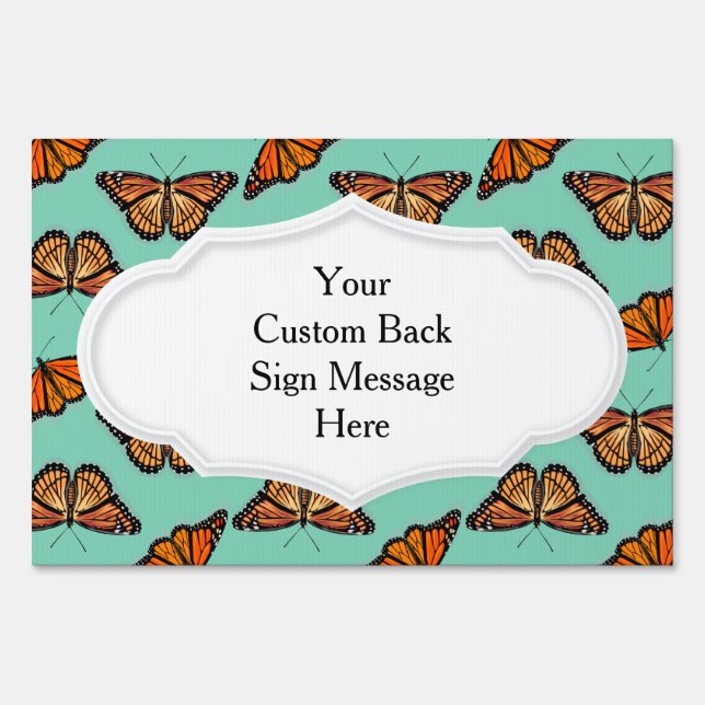 Monarch Butterfly Pattern Yard Sign (Front)