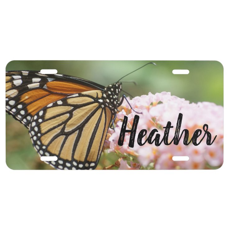 Monarch Butterfly Personalized Name License Plate Zazzle