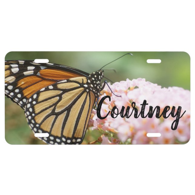 Monarch Butterfly Personalized Name License Plate (Front)