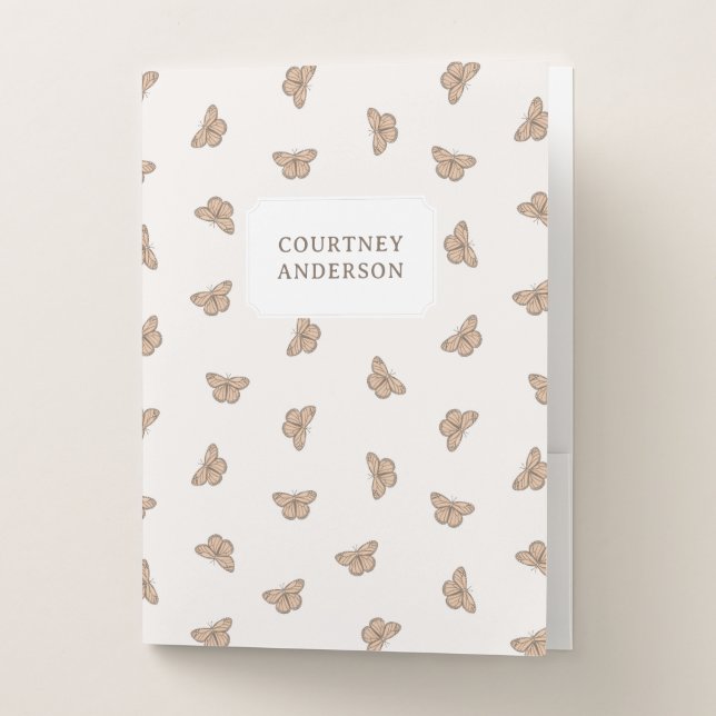 Monarch Butterfly Personalized Pocket Folder (Front)