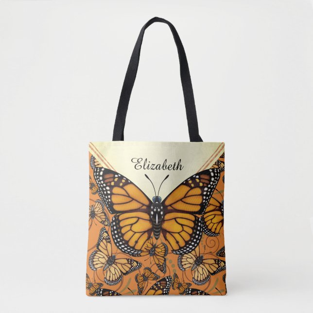 Monarch Butterfly Personalized Tote Bag (Front)