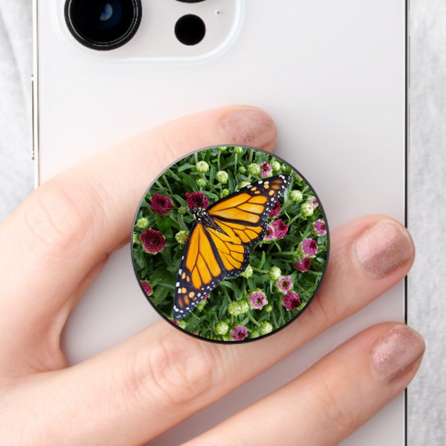 Monarch Butterfly Photographic Floral PopSocket (Creator Uploaded)
