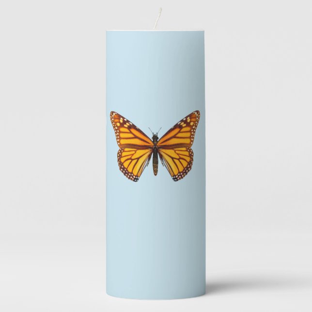 Monarch Butterfly Pillar Candle (Front)