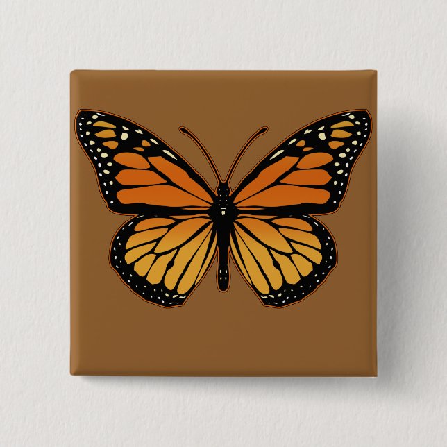 Monarch Butterfly Pinback Button (Front)