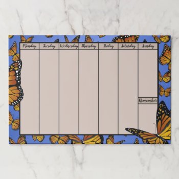 Monarch Butterfly Planner Large Tearaway Paper Pad by elizme1 at Zazzle