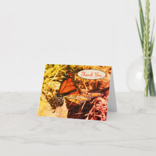 Monarch Butterfly Posing Nature Art Letterpress Thank You Card