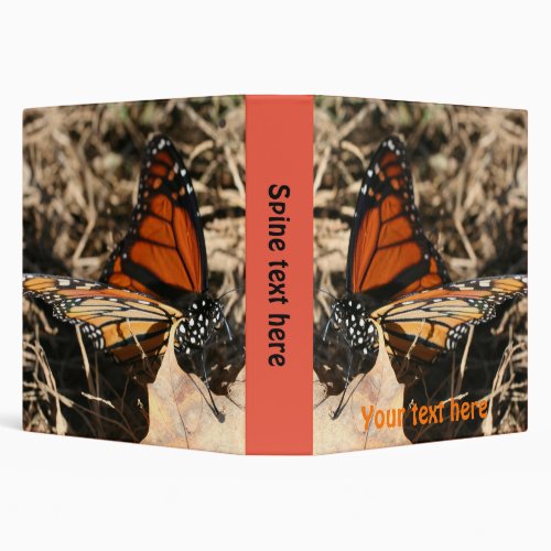 Monarch Butterfly Posing Nature Personalized 3 Ring Binder