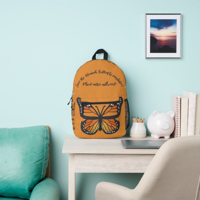 Monarch butterfly printed backpack (Insitu)