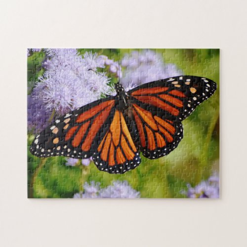 Monarch Butterfly Purple Flowers Puzzle