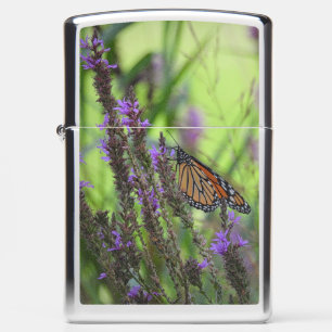 Monarch Butterfly/Purple Wildflowers Zippo Lighter