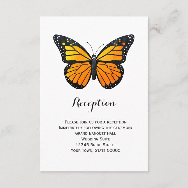 Monarch Butterfly Reception Info Card (Front)